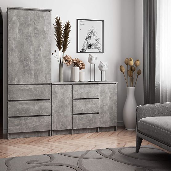 KOMÓD K100 2D 3SZ PK BETON