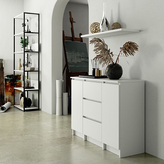 KOMÓD K100 2D 3SZ PK FEHÉR