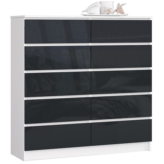 KOMÓD K120 10FIÓK CLP PK GRAFIT FÉNYES