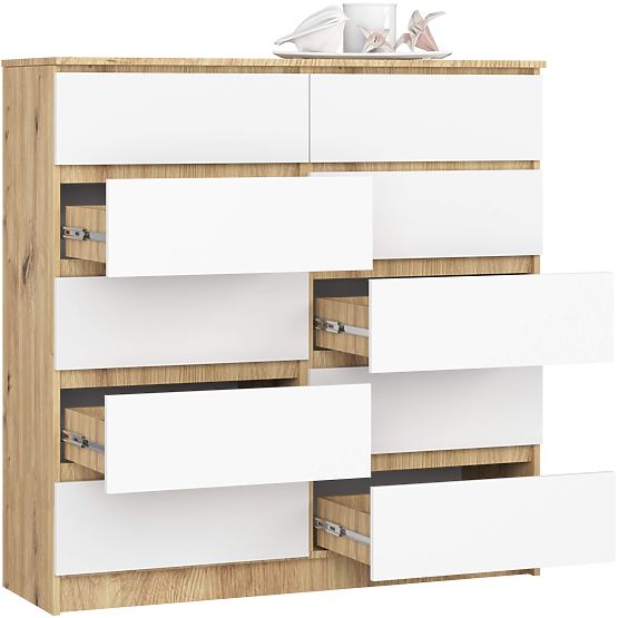 KOMÓD K120 10SZ CLP PK ARTISAN TÖLGY / FEHÉR