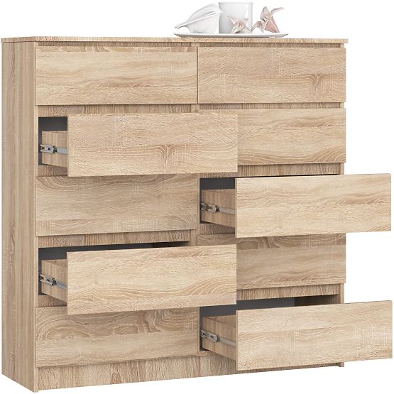 KOMÓD K120 10SZ CLP PK SONOMA TÖLGY