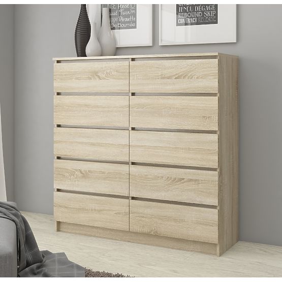KOMÓD K120 10SZ CLP PK SONOMA TÖLGY