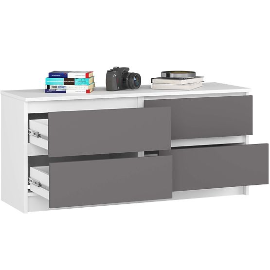 KOMÓD K120 4SZ CLP PK FEHÉR / SZÜRKE