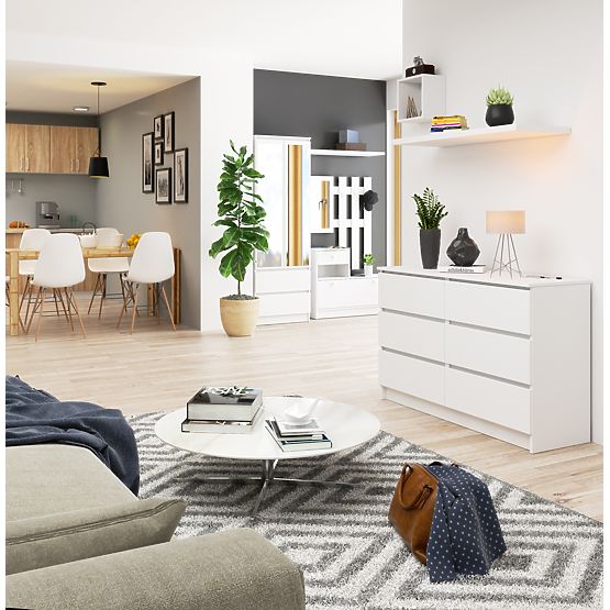 KOMÓD K120 6SZ CLP PK FEHÉR