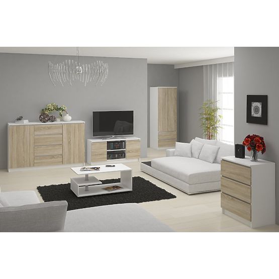 KOMÓD K120 6SZ CLP PK FEHÉR / SONOMA