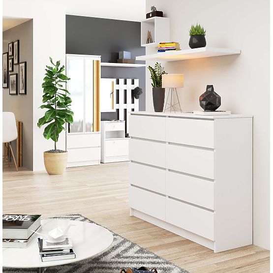 KOMÓD K120 8F SZÉN FEHÉR