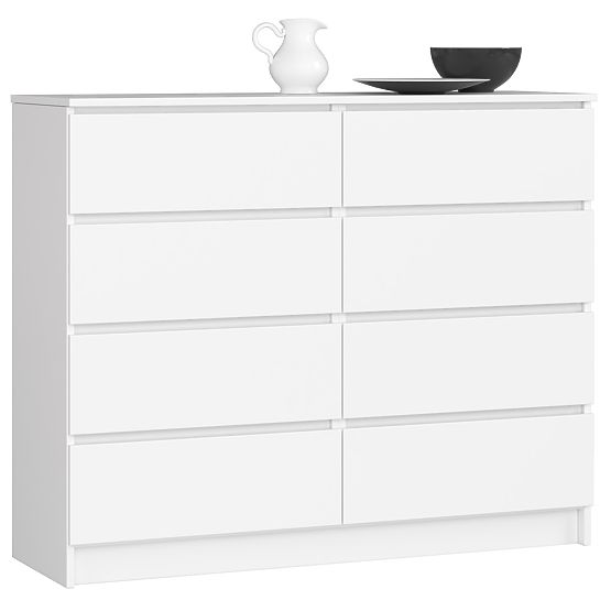 KOMÓD K120 8F SZÉN FEHÉR