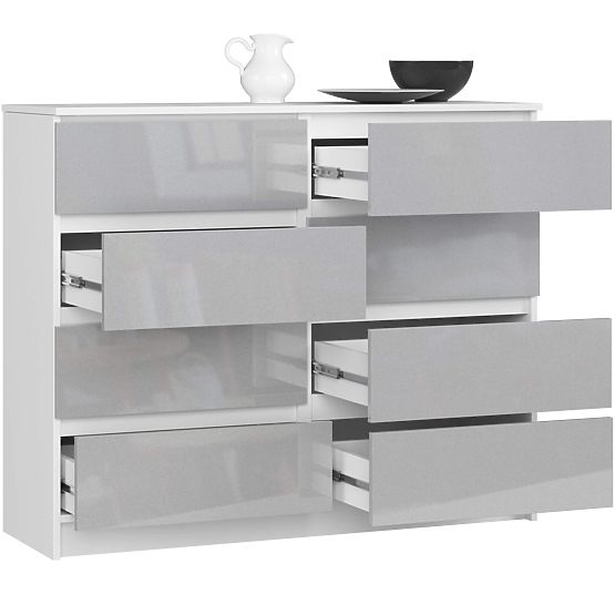 KOMÓD K120 8FÉM PK METÁLIK FÉNYES