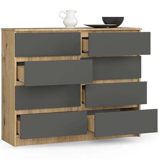 KOMÓD K120 8SZ CLP PK ARTISAN TÖLGY / SZÜRKE