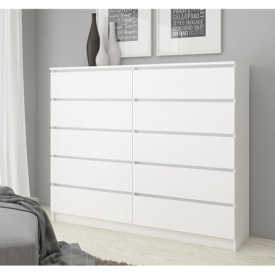 KOMÓD K140 10SZ CLP PK FEHÉR