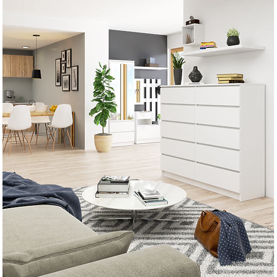 KOMÓD K140 10SZ CLP PK FEHÉR