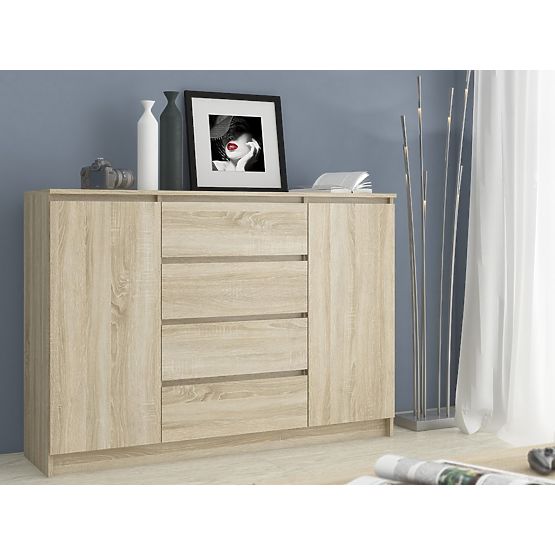 KOMÓD K140 2D 4SZ CLP PK TÖLGY SONOMA