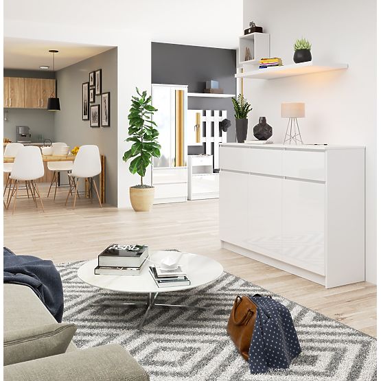 KOMÓD K140 3D 3SZ CLP PK FEHÉR FÉNYES