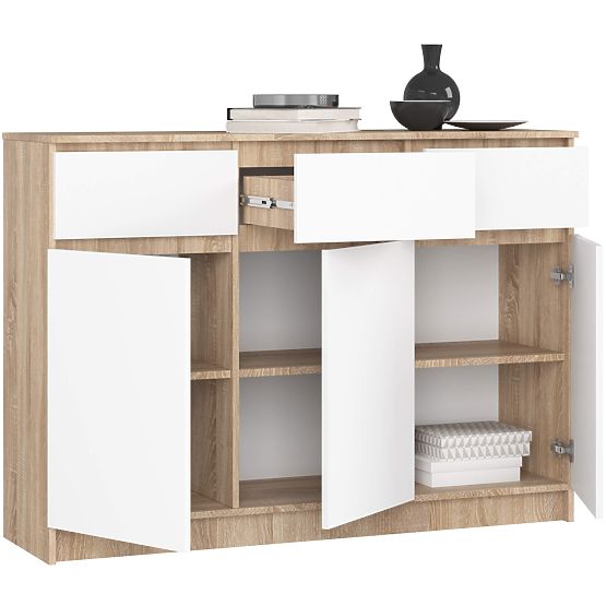 KOMÓD K140 3D 3SZ CLP PK SONOMA / FEHÉR