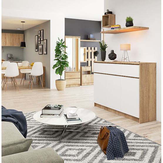 KOMÓD K140 3D 3SZ CLP PK SONOMA / FEHÉR