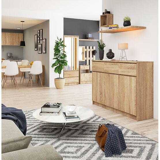 KOMÓD K140 3D 3SZ CLP PK TÖLGY SONOMA