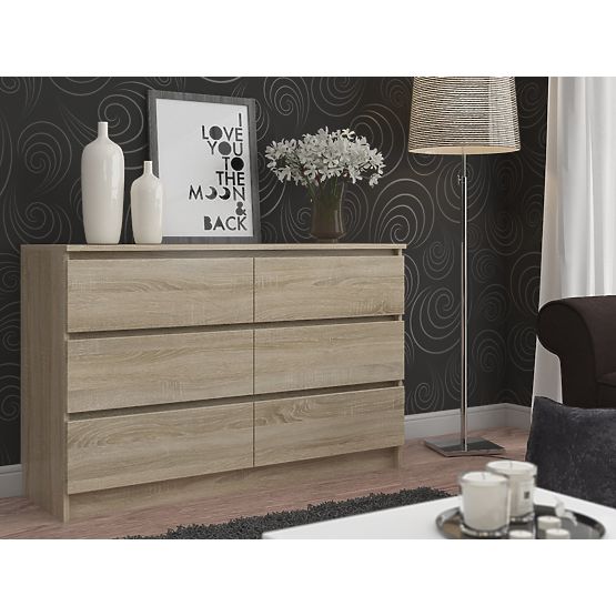 KOMÓD K140 6SZ CLP SONOMA TÖLGY