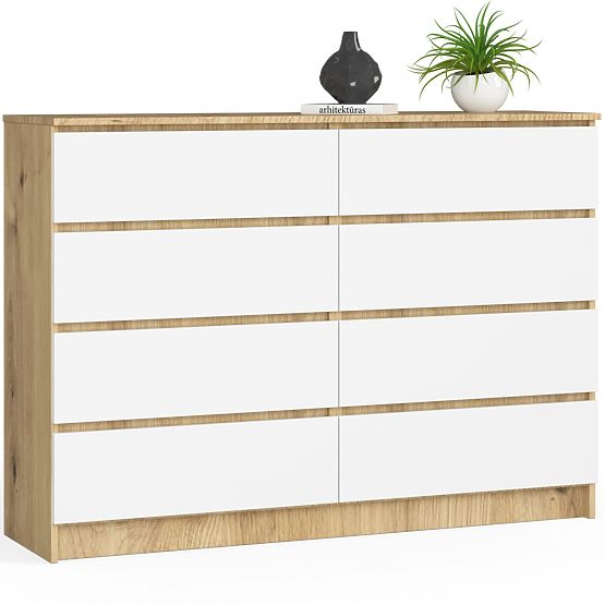 KOMÓD K140 8SZ CLP ARTISAN TÖLGY / FEHÉR