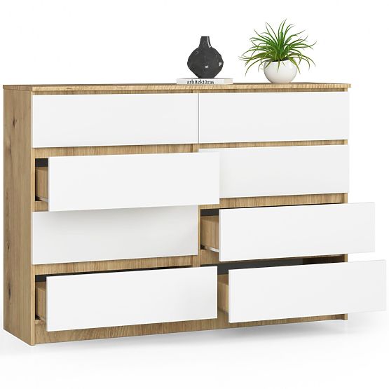 KOMÓD K140 8SZ CLP ARTISAN TÖLGY / FEHÉR