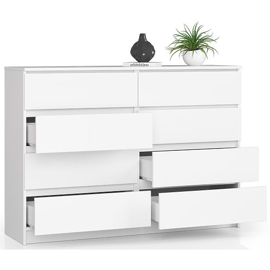 KOMÓD K140 8SZ CLP PK FEHÉR