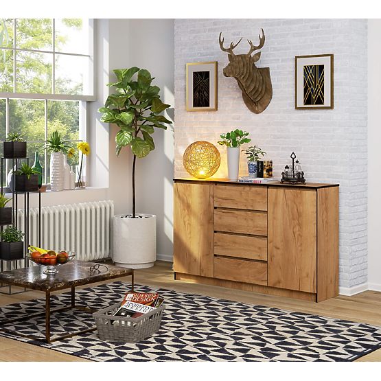 KOMÓD K160 2D 4F CLP PK CRAFT TÖLGY
