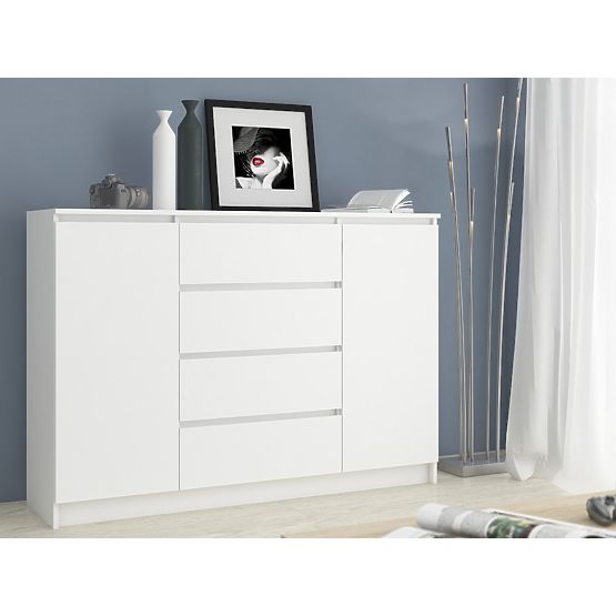 KOMÓD K160 2D 4SZ CLP PK FEHÉR