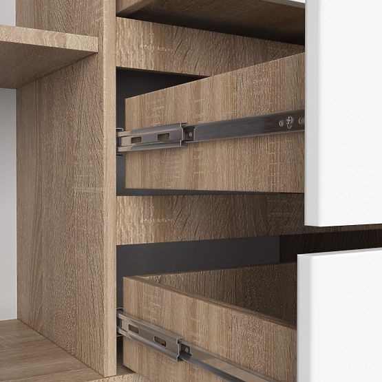 KOMÓD K160 2D 4SZ CLP PK SONOMA TÖLGY / FEHÉR