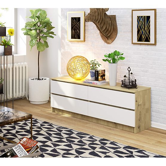 KOMÓD K160 4SZ CLP PK TÖLGY ARTISAN / FEHÉR