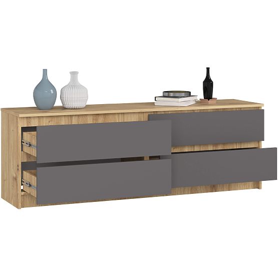 KOMÓD K160 4SZ CLP PK TÖLGY ARTISAN / SZÜRKE