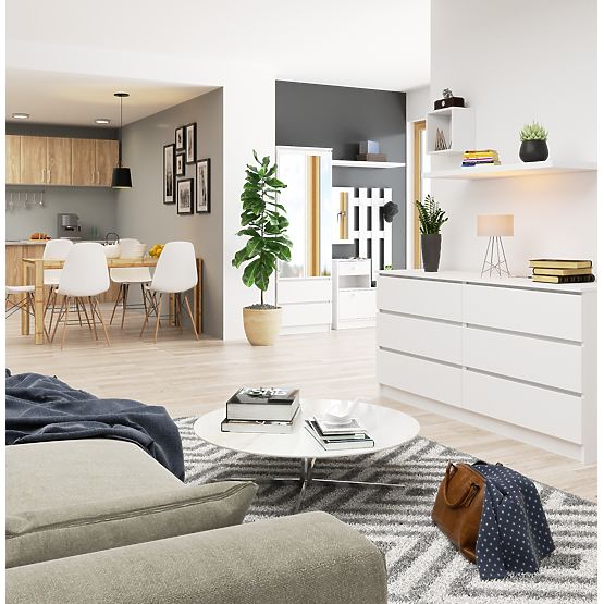 KOMÓD K160 6SZ CLP PK FEHÉR