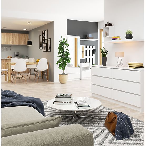 KOMÓD K160 6SZ CLP PK FEHÉR