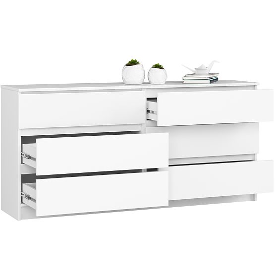 KOMÓD K160 6SZ CLP PK FEHÉR