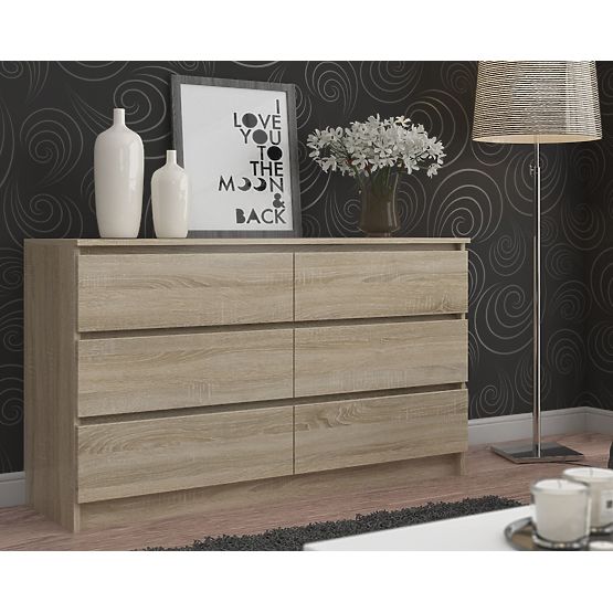 KOMÓD K160 6SZ CLP PK SONOMA TÖLGY