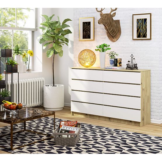 KOMÓD K160 8SZ CLP ARTISAN TÖLGY / FEHÉR