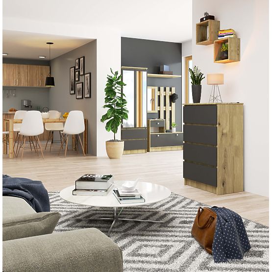 KOMÓD K60 4F PK ARTISAN TÖLGY / SZÜRKE