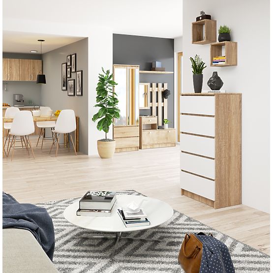 KOMÓD K60 5SZ CLP PK TÖLGY SONOMA / FEHÉR