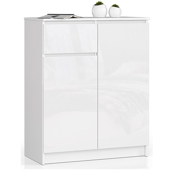 KOMÓD K80 2D 1SZ CLP PK FEHÉR FÉNYES