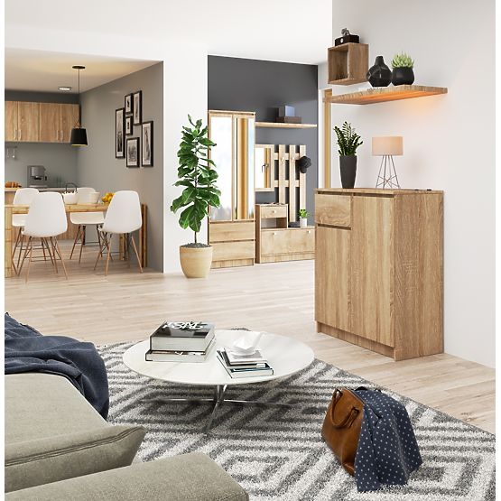 KOMÓD K80 2D 1SZ CLP PK TÖLGY SONOMA