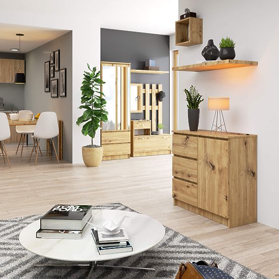 KOMÓD K80 JERRY 1D 3SZ PK ARTISAN TÖLGY