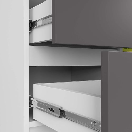 KOMÓD K80 JERRY 1D 3SZ PK FEHÉR / GRAFIT SZÜRKE