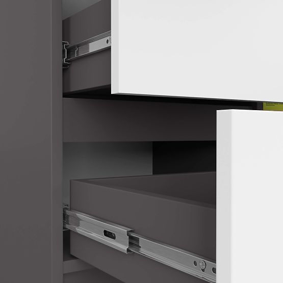 KOMÓD K80 JERRY 1D 3SZ PK GRAFIT SZÜRKE / FEHÉR