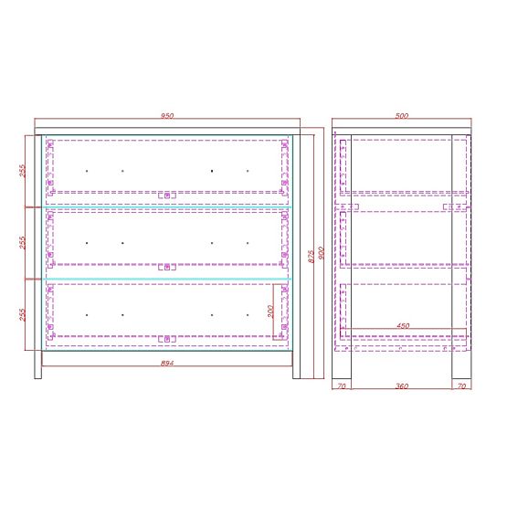 Komód Manhattan - szürke