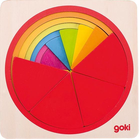 Kör alakú puzzle törtek tanulásához