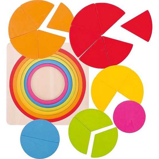 Kör alakú puzzle törtek tanulásához