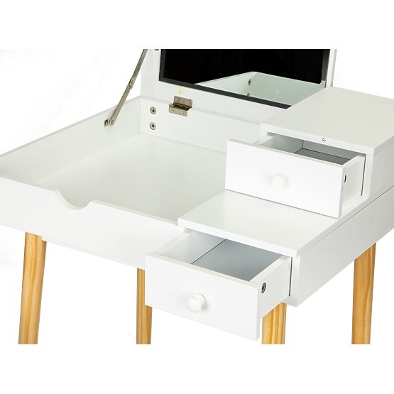 Kozmetikai asztal tükörrel és székkel