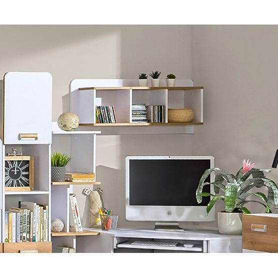 Függesztett polc L9 - fehér / tölgyfa