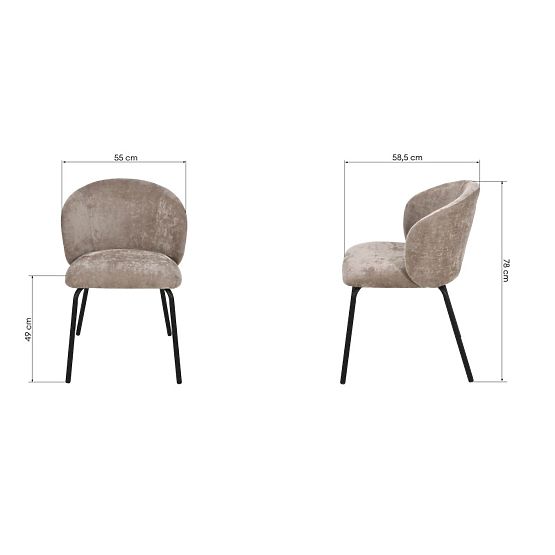 Larisa étkezőszék, barna/fekete lábak