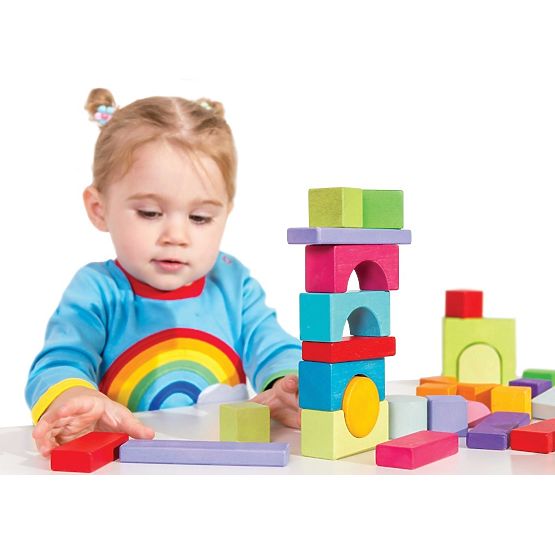 Le Toy Van Petilou Kocsi szivárványos kockákkal