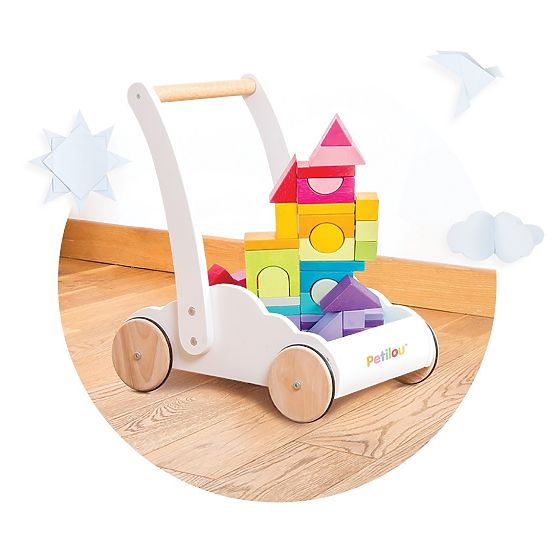 Le Toy Van Petilou Kocsi szivárványos kockákkal