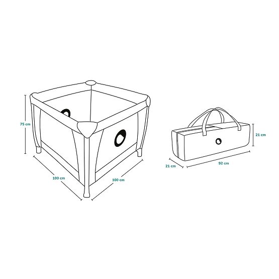 Gyermek járóka Lene - Green Türkiz